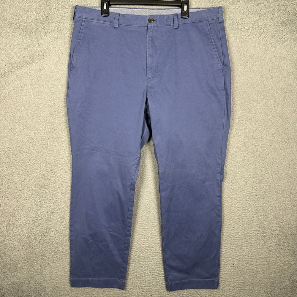 Brooks Brothers Pants Mens 40X30 Clark Fit Blue Chinos Stretch Flat Front EUC